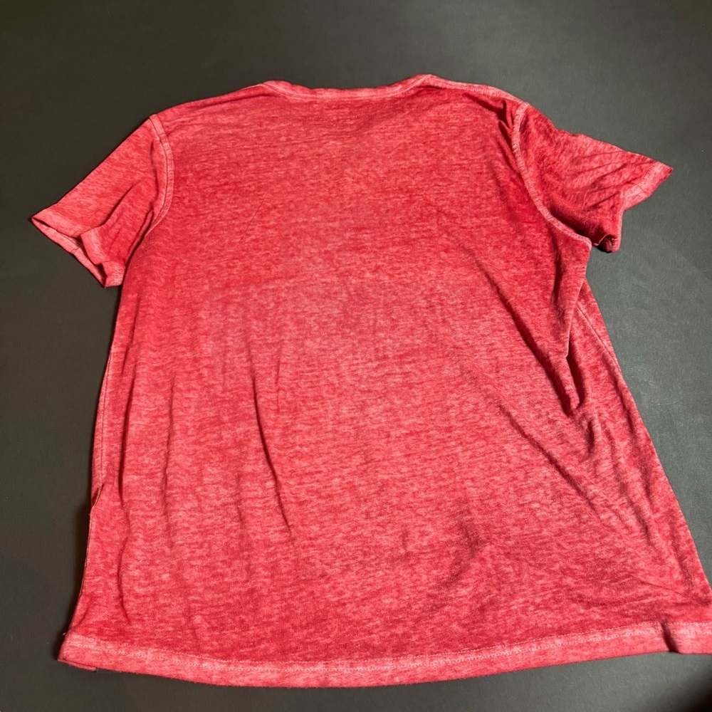 Lucky Brand Venice Burnout Red Henley T-Shirt Large Americana - Picture 3 of 3